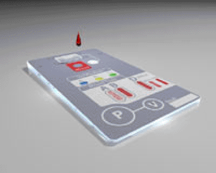Image: The ABORhCard  immunohematology diagnostic platform (photo courtesy Micronics).